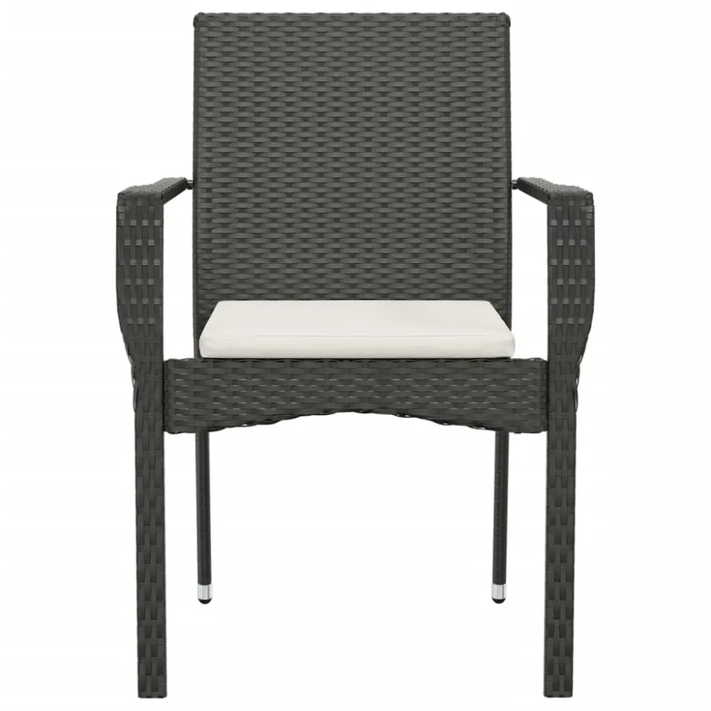 havestole med hynder 2 stk. polyrattan onyx