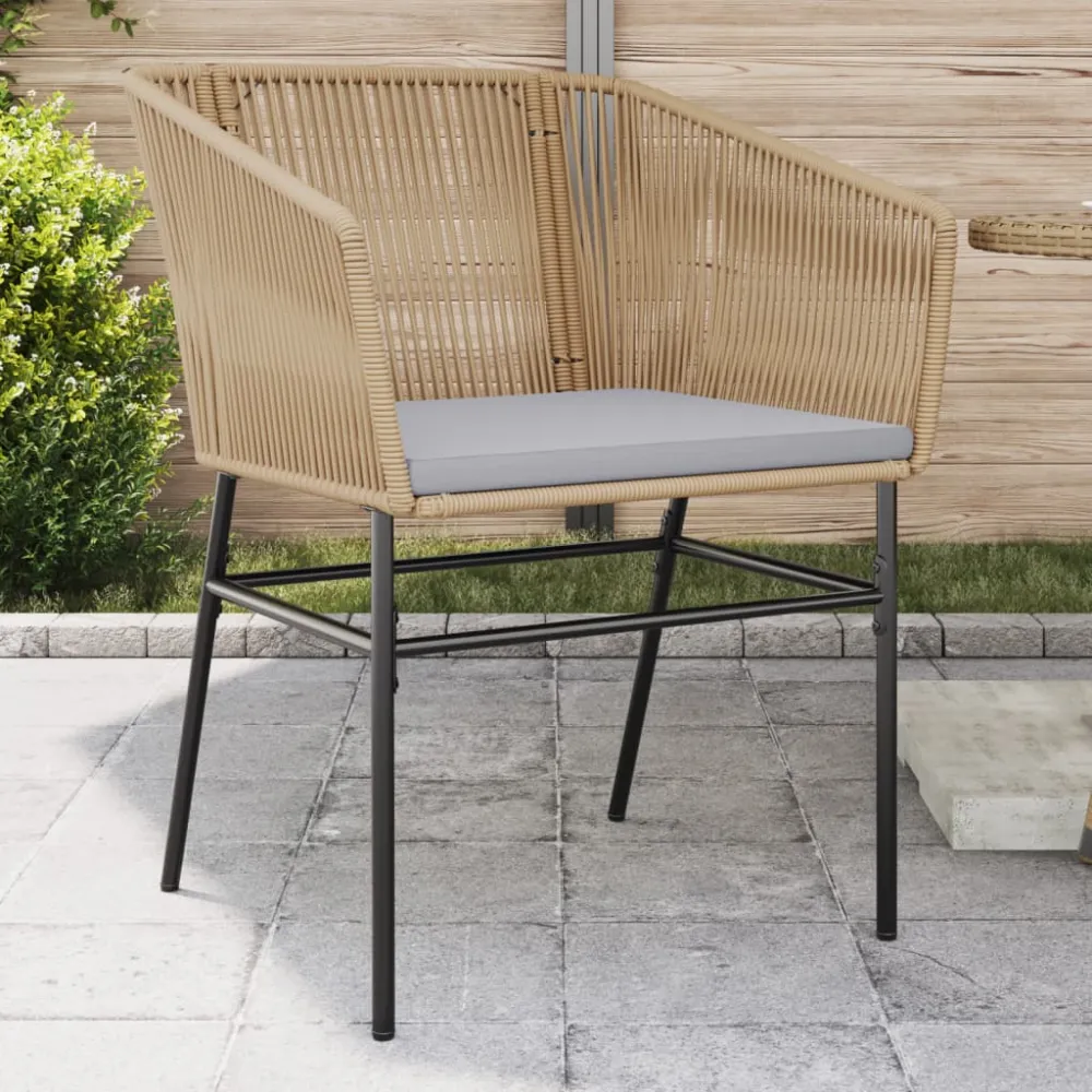 havestole 2 stk. med hynder polyrattan brun