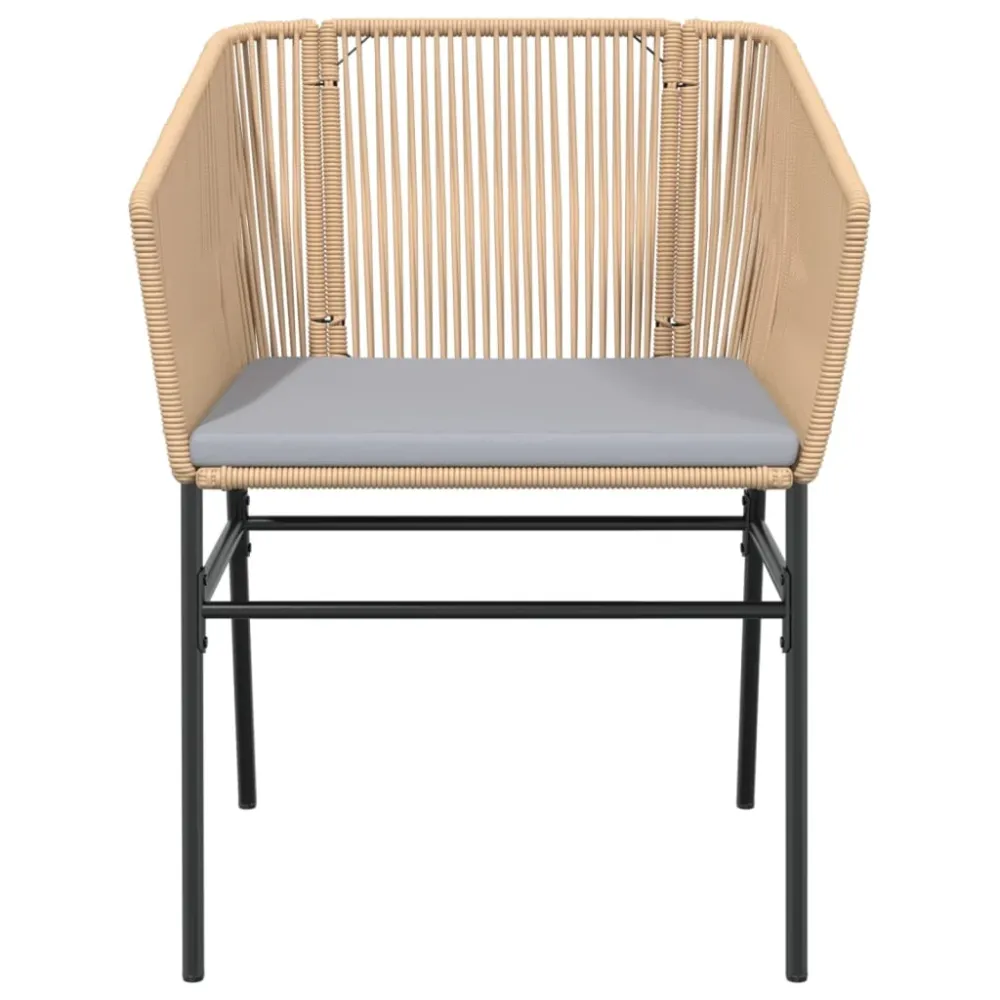havestole 2 stk. med hynder polyrattan brun