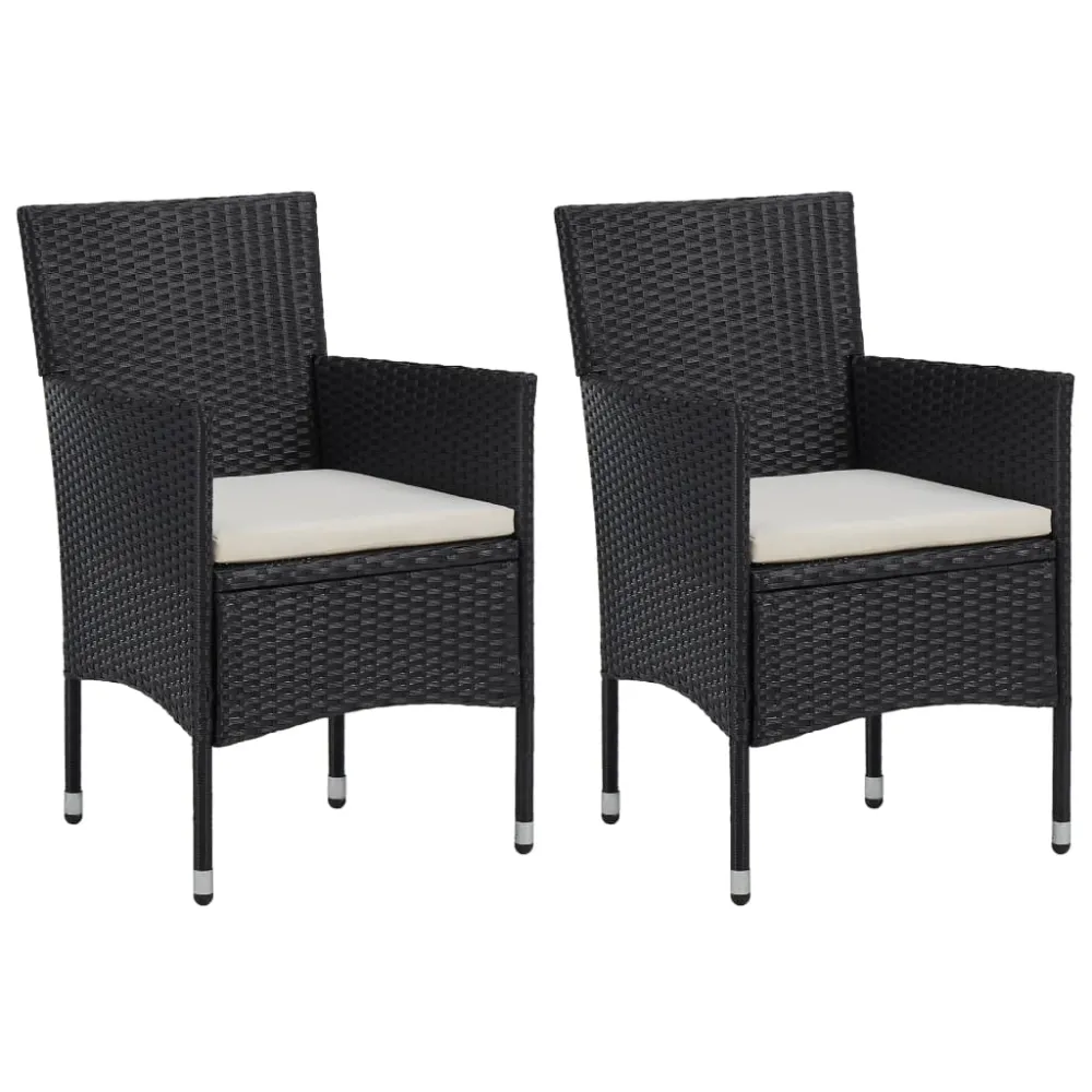 havestole 2 stk. polyrattan onyx