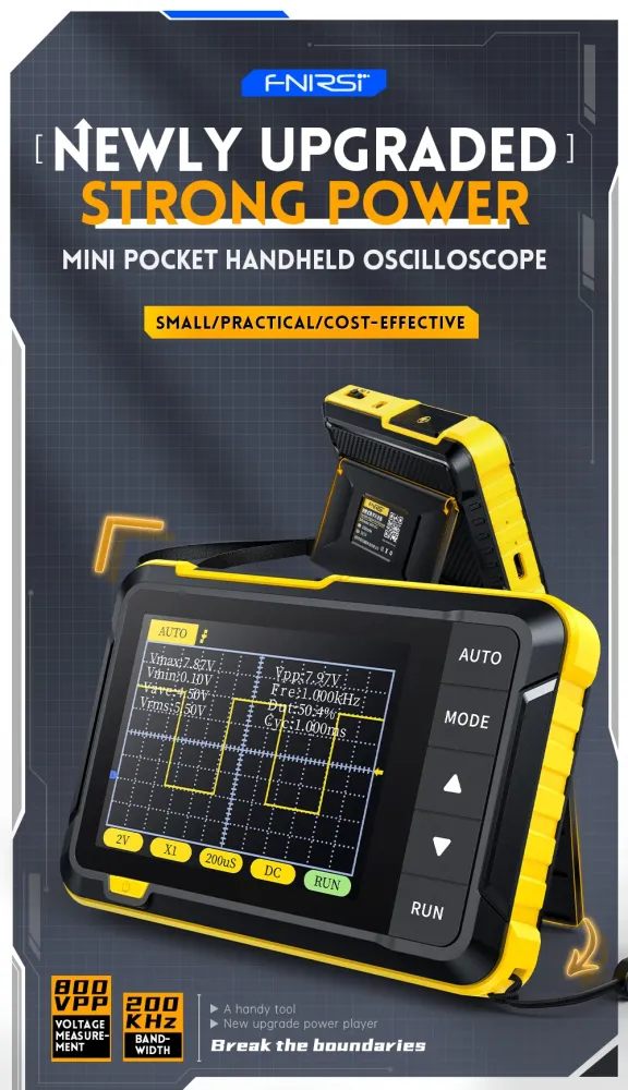 Håndholdt digitalt oscilloskop med P6100 høj spændingssonde, 2,5 MSas sampling hastighed, 200KHz båndbredde