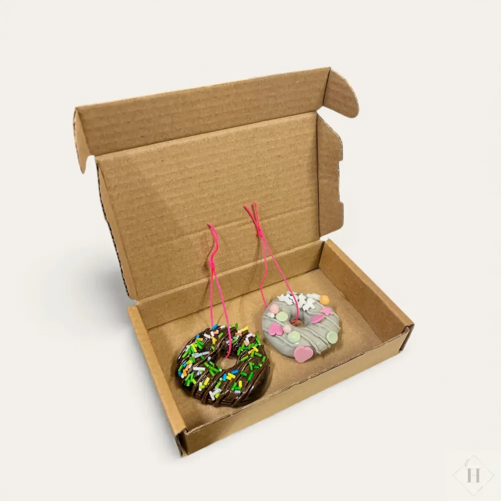 Håndlavede Keramik Doughnuts - Gaveæske med 2 stk