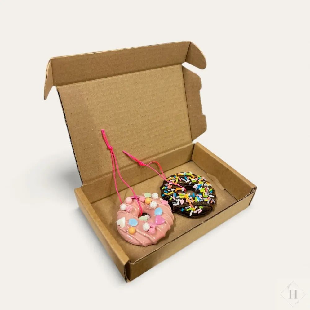 Håndlavede Keramik Doughnuts - Gaveæske med 2 stk