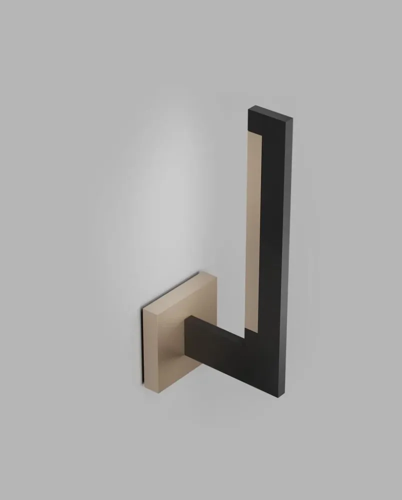 Inlay W2 Linear matsort satinguld LED væglampe