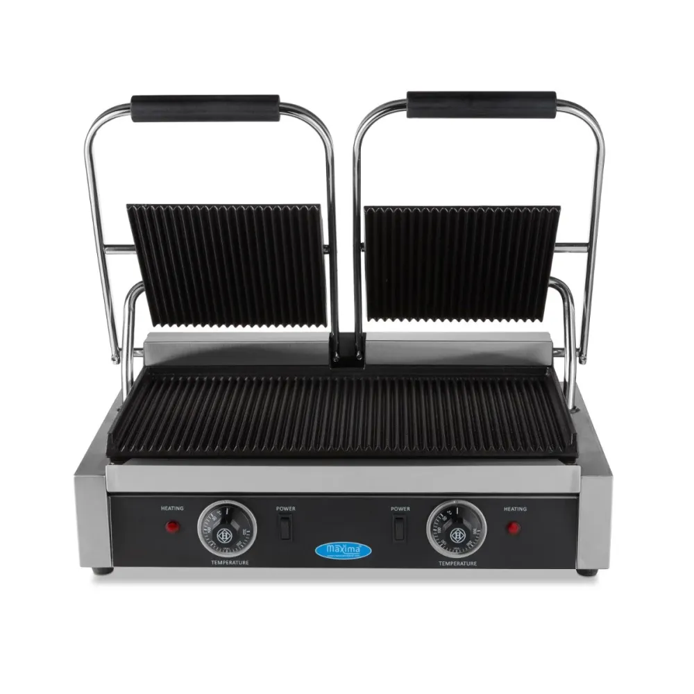 Kontaktgrill - Rillet - Twin Grillplade - 2 x 22cm
