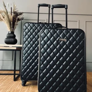 Kuffert sæt af 2 stk - Black Quilted