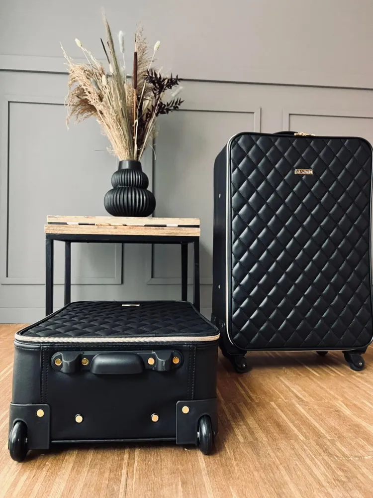 Kuffert sæt af 2 stk - Black Quilted