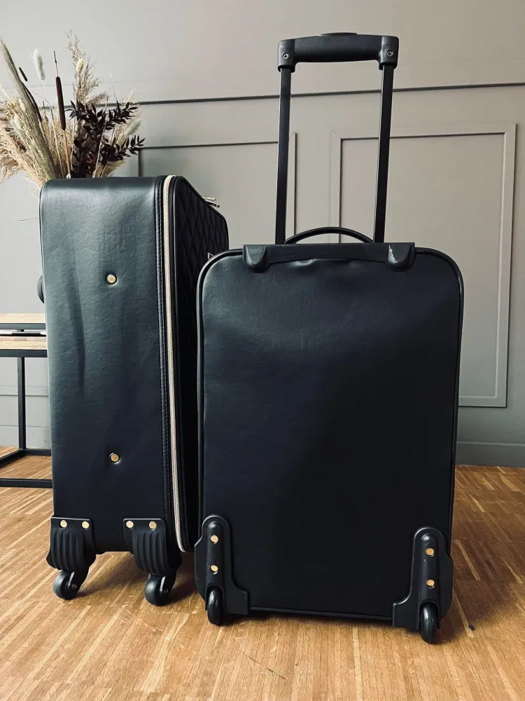 Kuffert sæt af 2 stk - Black Quilted