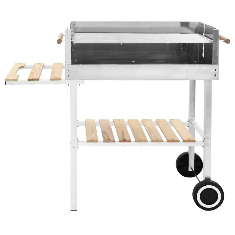 Kulgrill Med Hjul Og 2 Hylder Xxl Rustfrit Alloy