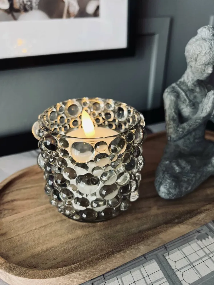 LED Tiny bloklys H 5cm - Sæt af 2 stk m. Timerfunktion