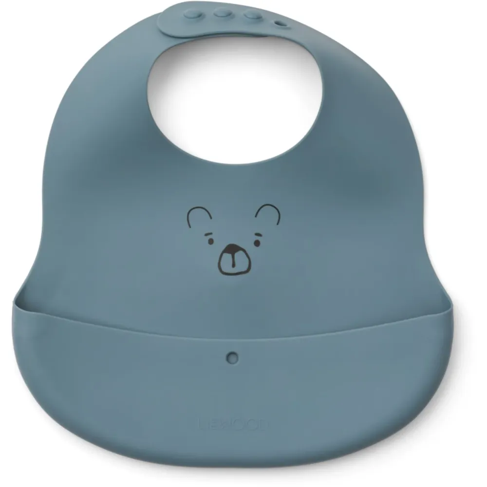 LIEWOOD Mr Bear Dove Blue / Whale Blue Ember Imprinted Hagesmæk 2-pack