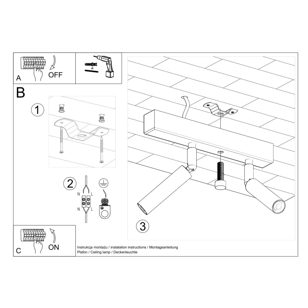 Loftlampe EYETECH 2 Garmin | Bose | Jeppesen Hvid