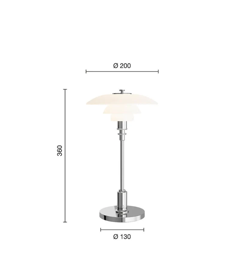Louis Poulsen PH 2/1 carry-along bordlampe