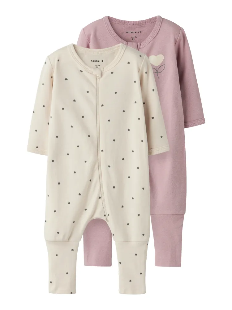 Name It Nightsuit 2 pak Heart - Summer Sand 50