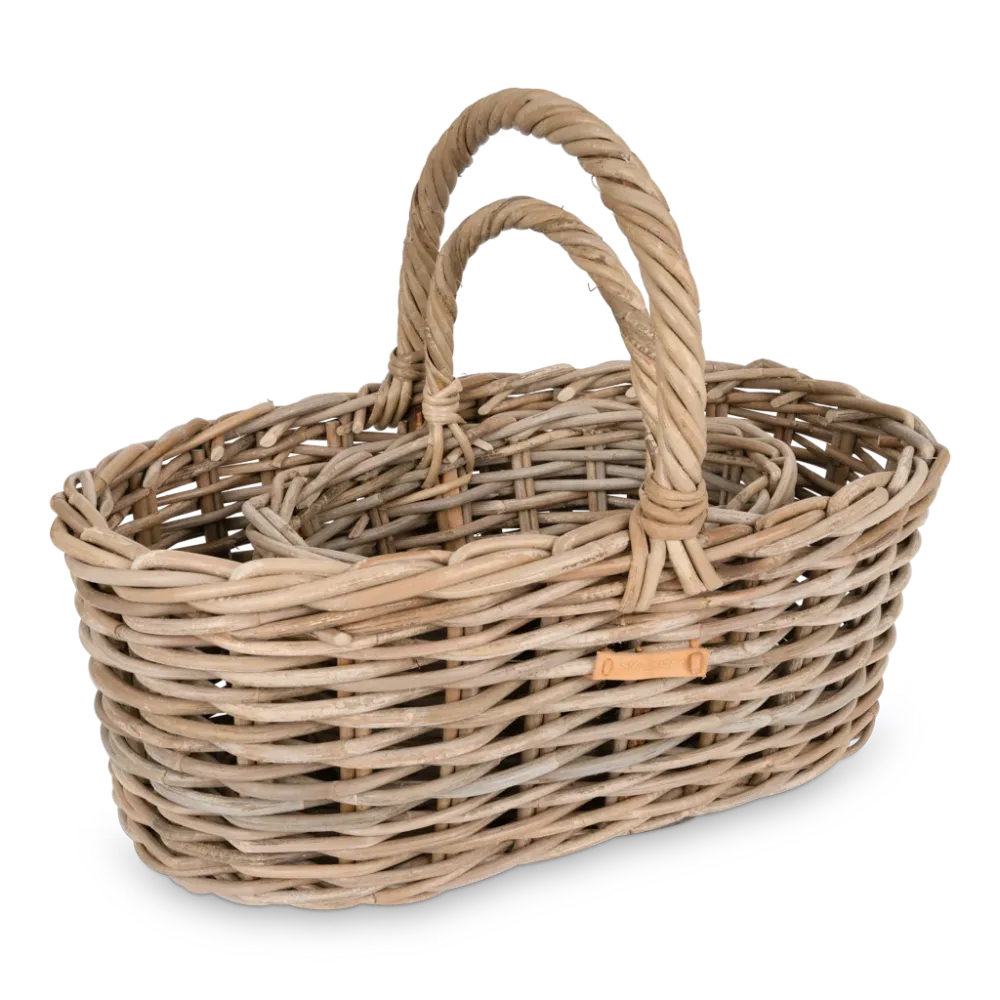 Oval kurv med hank - sæt á 2
