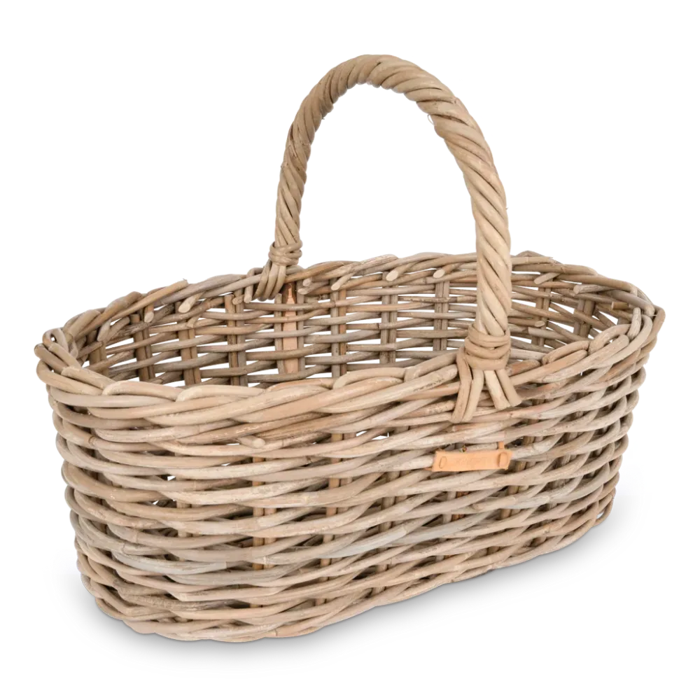 Oval kurv med hank - sæt á 2