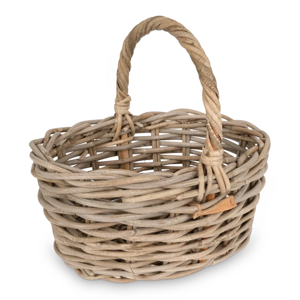 Oval kurv med hank - sæt á 2