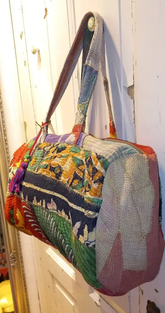 Pachtwork quiltet bomuld rejsetaske 2