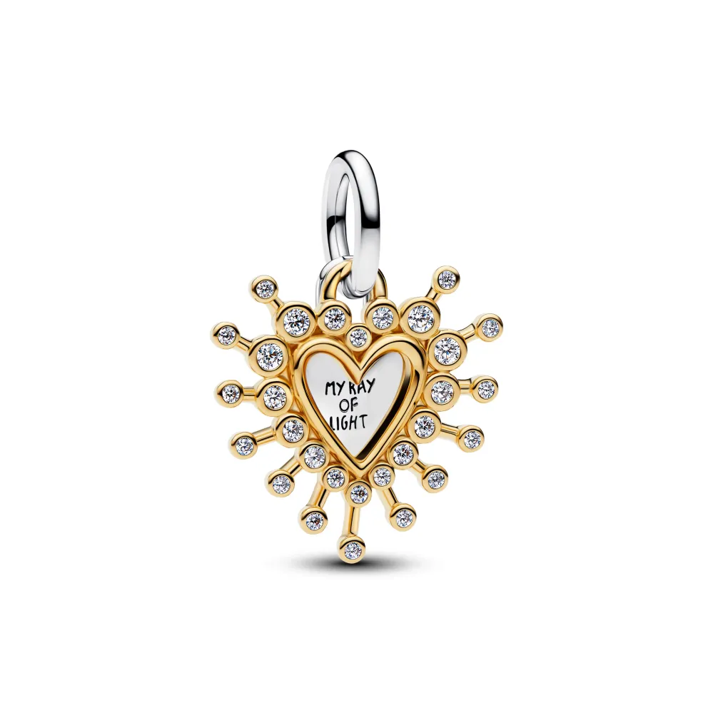 Pandora - 2 delt, Funklende hjerte charm - 764141c01