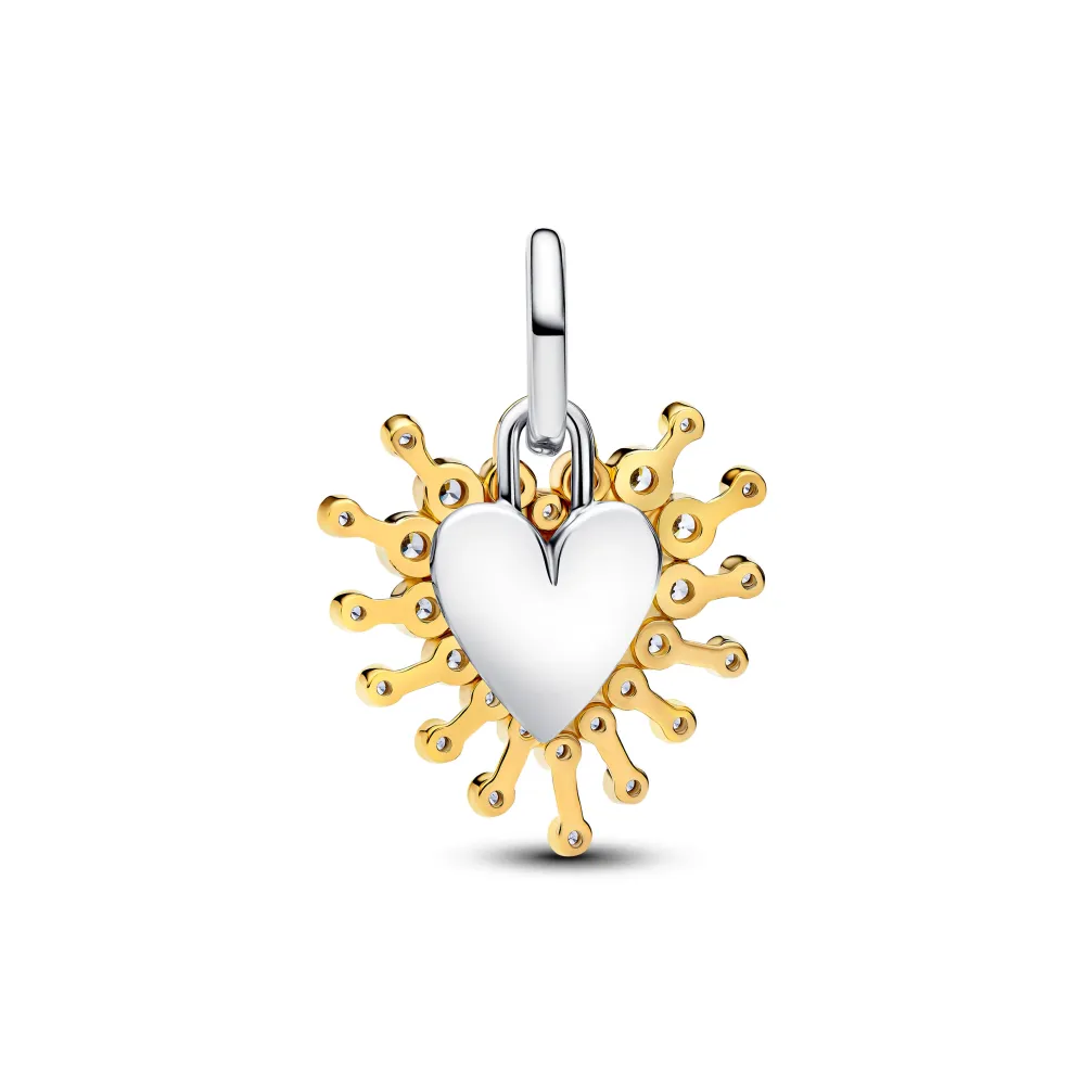 Pandora - 2 delt, Funklende hjerte charm - 764141c01