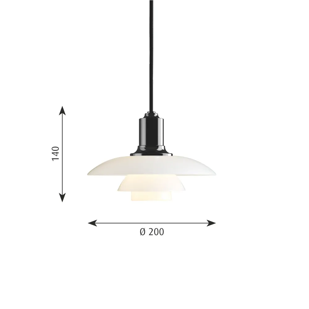 PH 2/1 Pendel ebony metalliseret