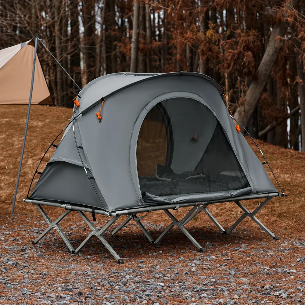 2 personers telt til camping, grå