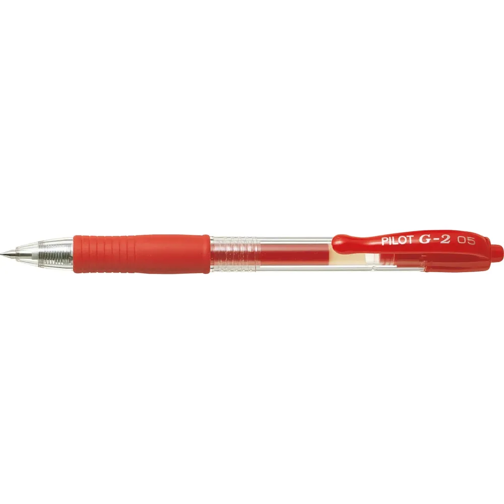 Pilot G2 gelpen med 0,5 mm spids i skrivefarven rød
