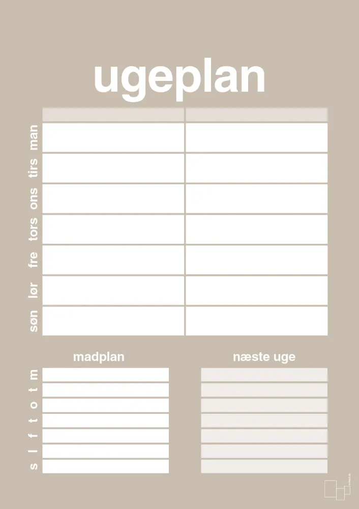 plakat: ugeplan til 2 personer - creamy mushroom 60