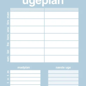 plakat: ugeplan til 2 personer - heavenly azure - FAA Compliant 60
