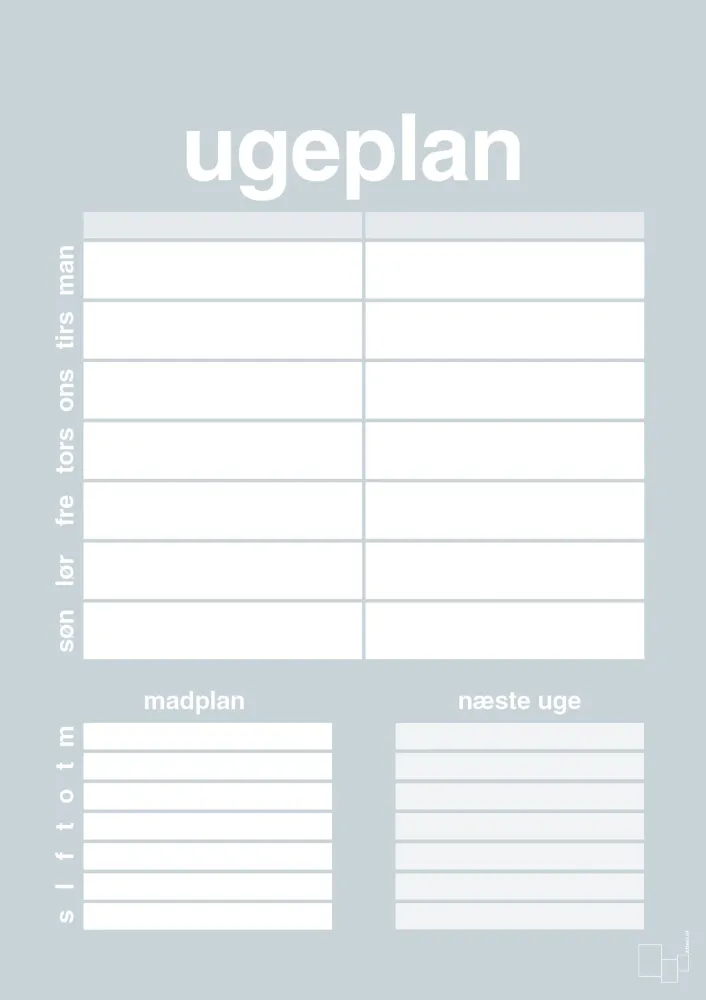 plakat: ugeplan til 2 personer - letvægt drizzle (TSO-C126b) 60