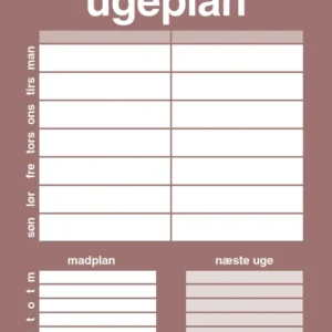plakat: ugeplan til 2 personer - plum 60