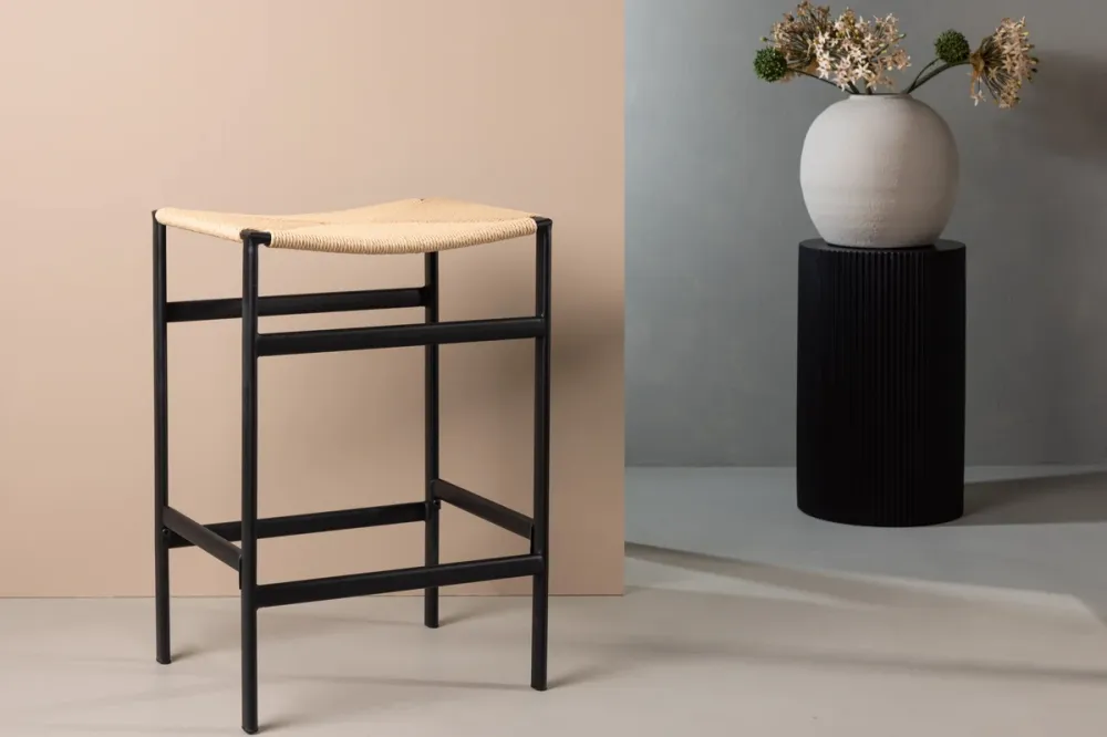 Polly Barstol 2-stk Natur/Sort from USA