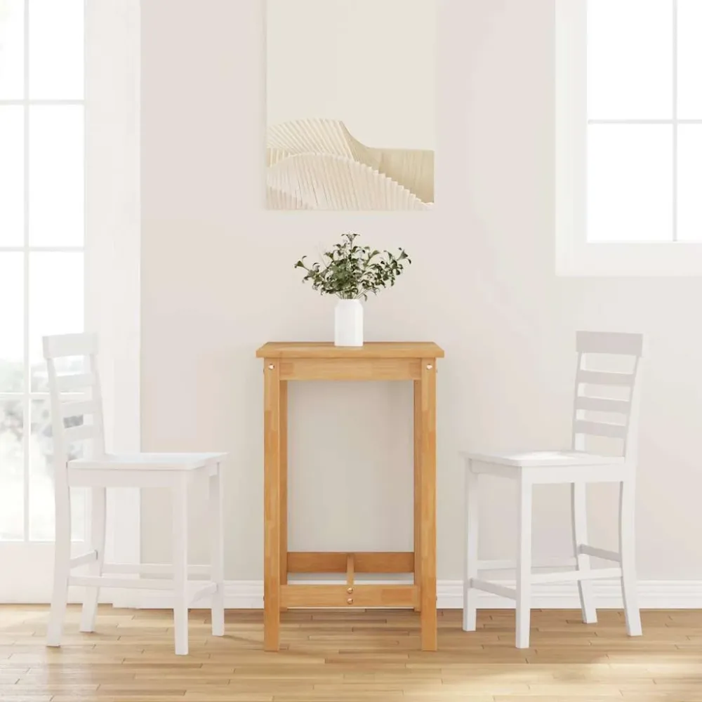 Portabel ELT barstole 2 stk. massivt gummitræ alabast