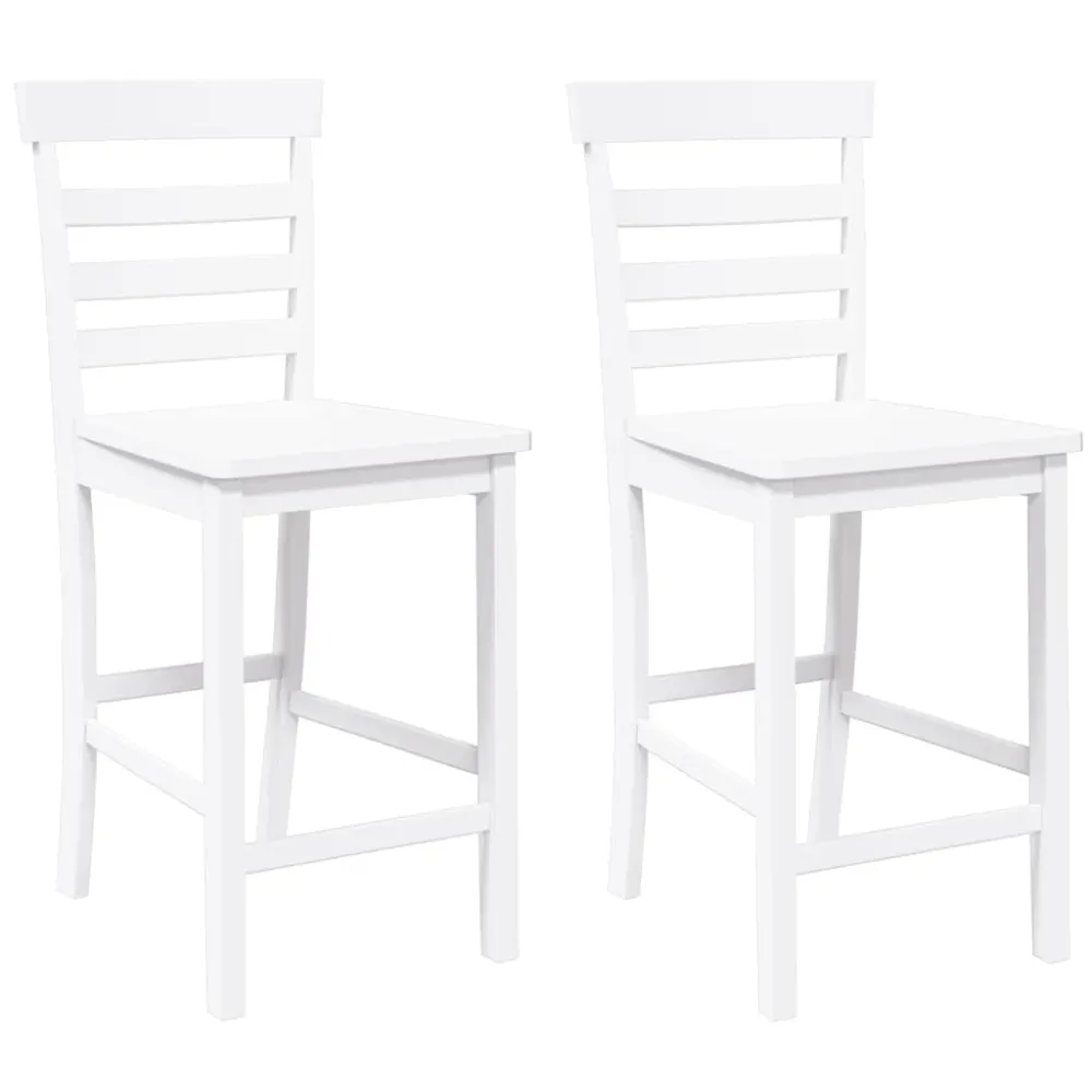 Portabel ELT barstole 2 stk. massivt gummitræ alabast