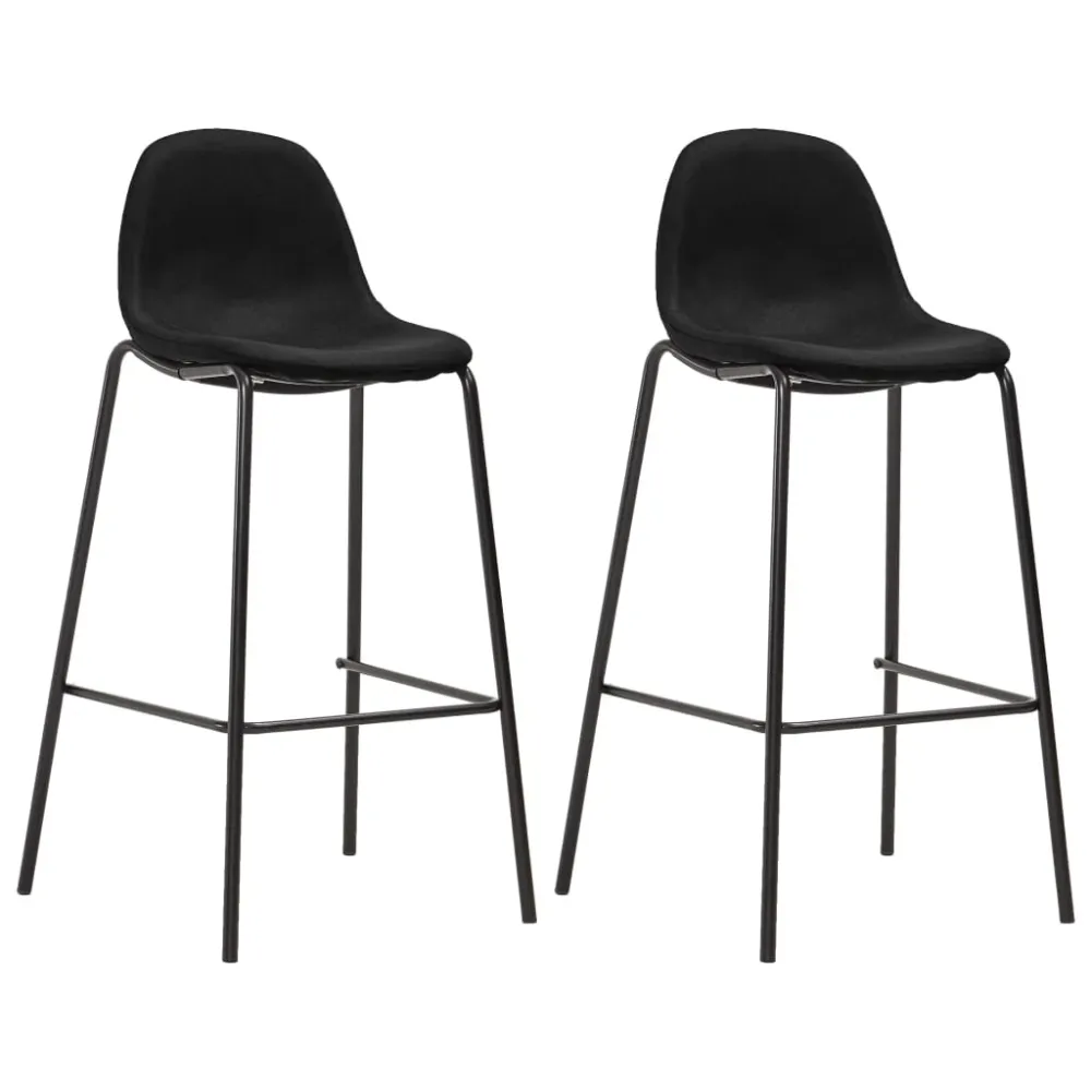 Portabel ELT barstole 2 stk. stof ebony