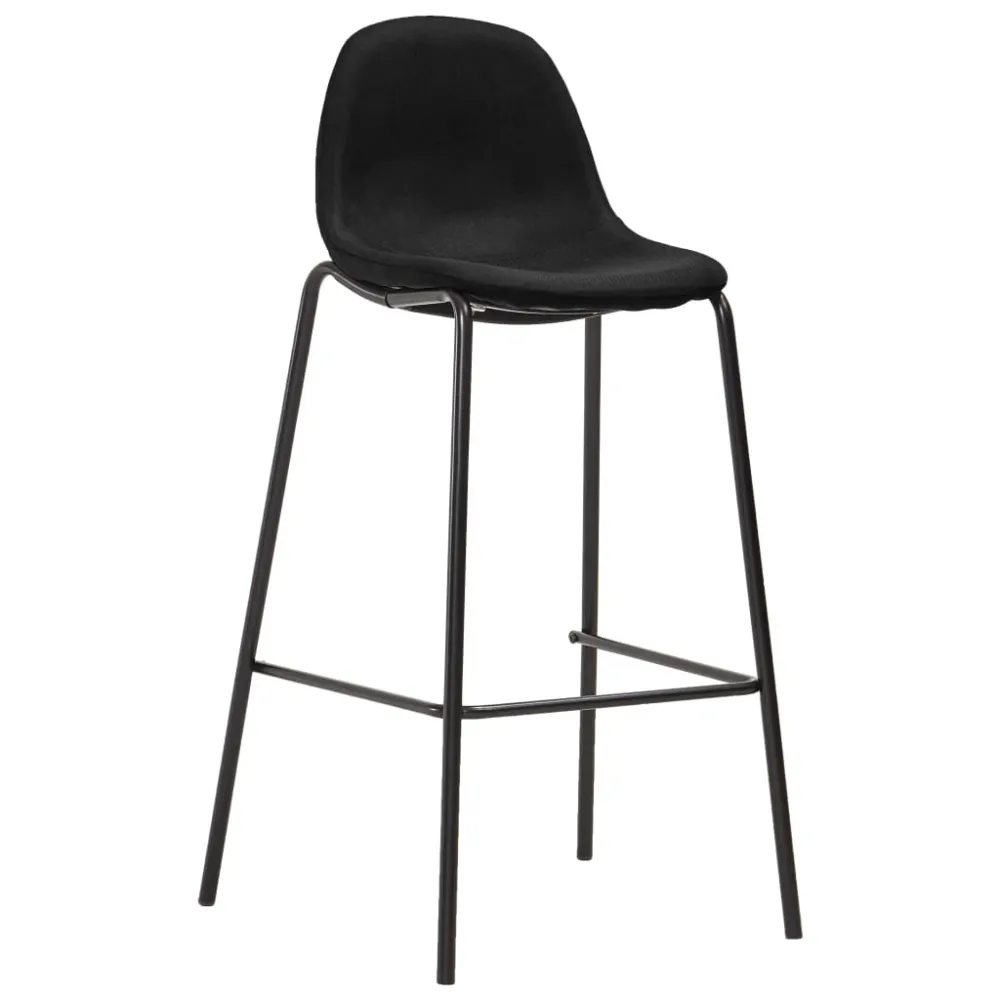 Portabel ELT barstole 2 stk. stof ebony