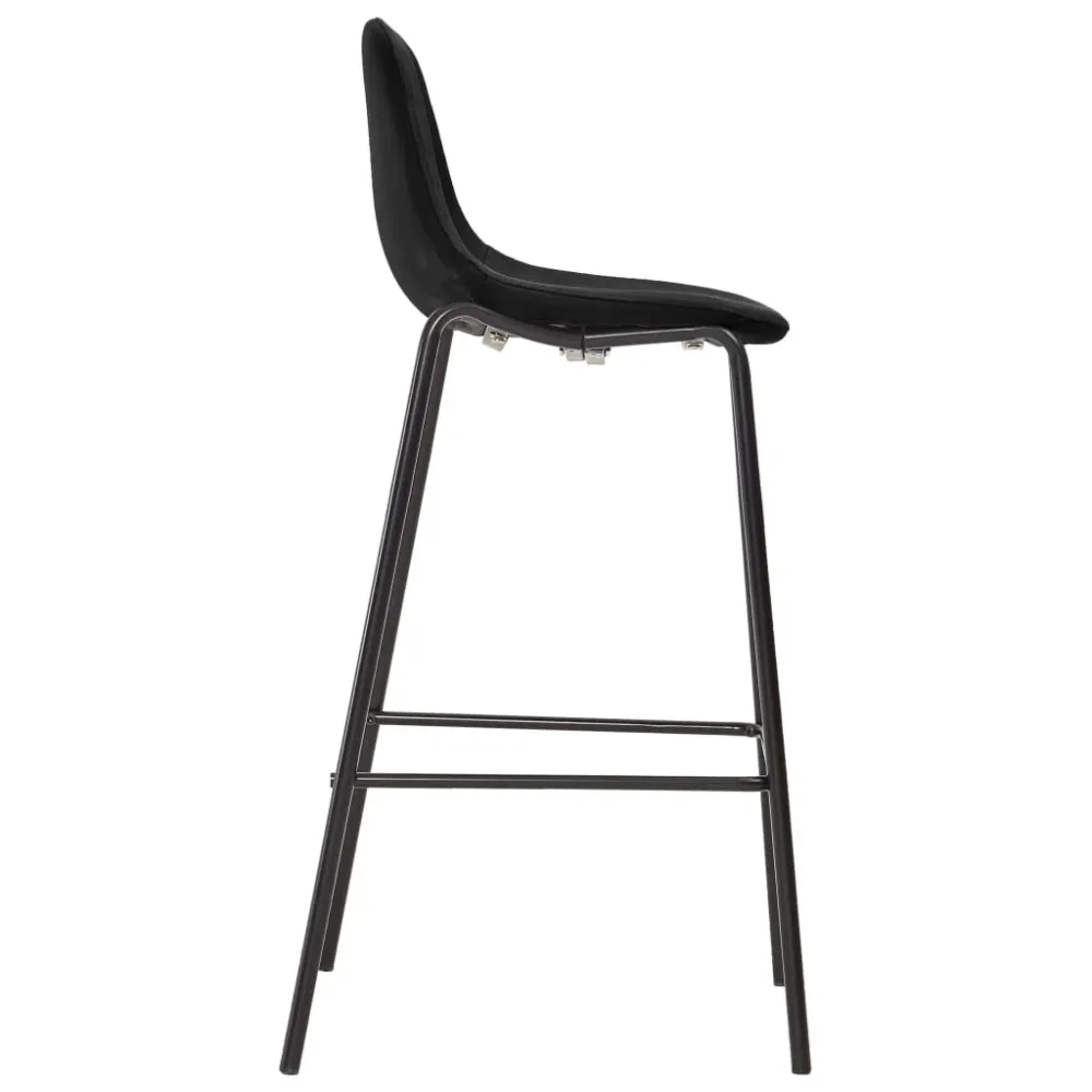 Portabel ELT barstole 2 stk. stof ebony