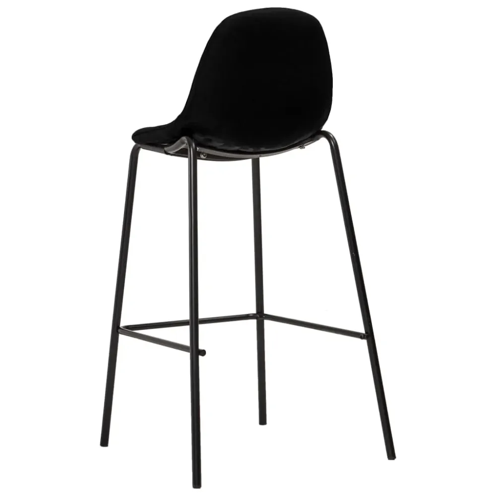 Portabel ELT barstole 2 stk. stof ebony