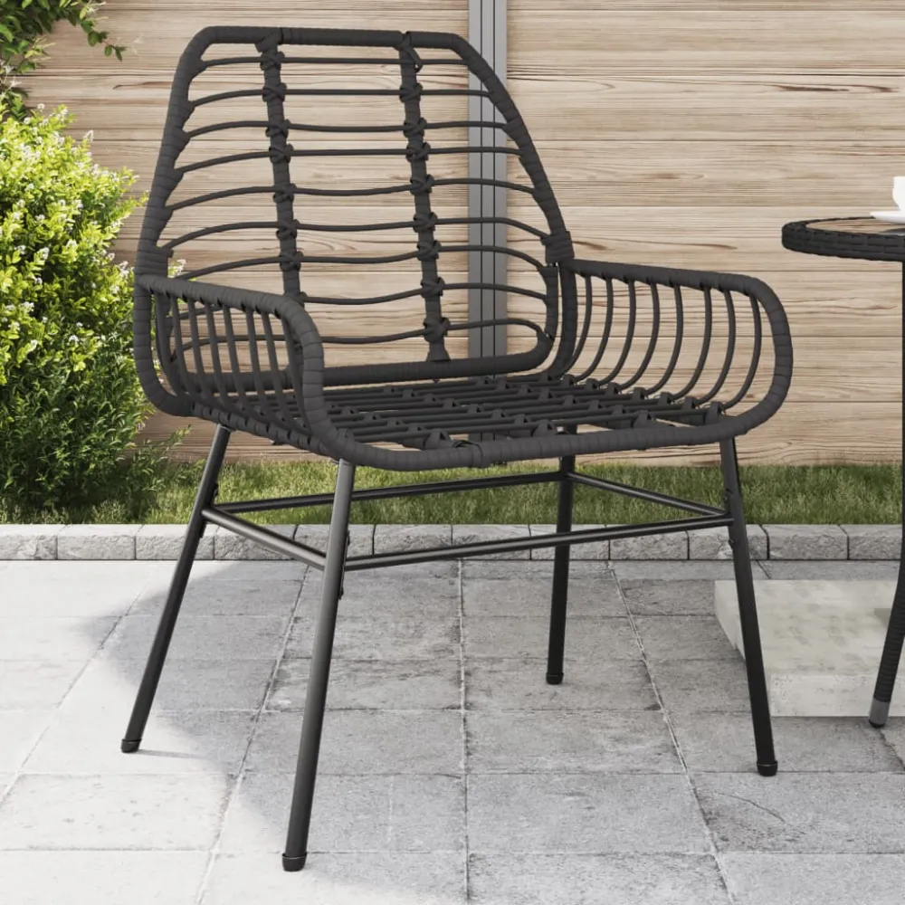 Portabel ELT havestole 2 stk. polyrattan charcoal