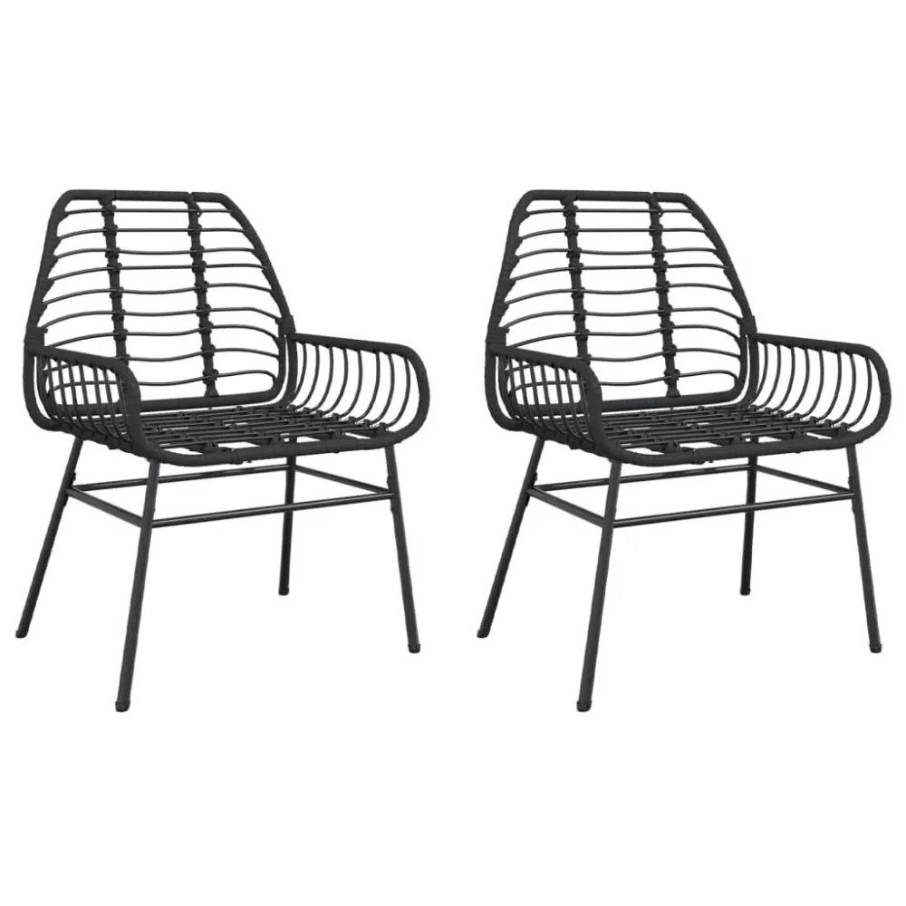 Portabel ELT havestole 2 stk. polyrattan charcoal