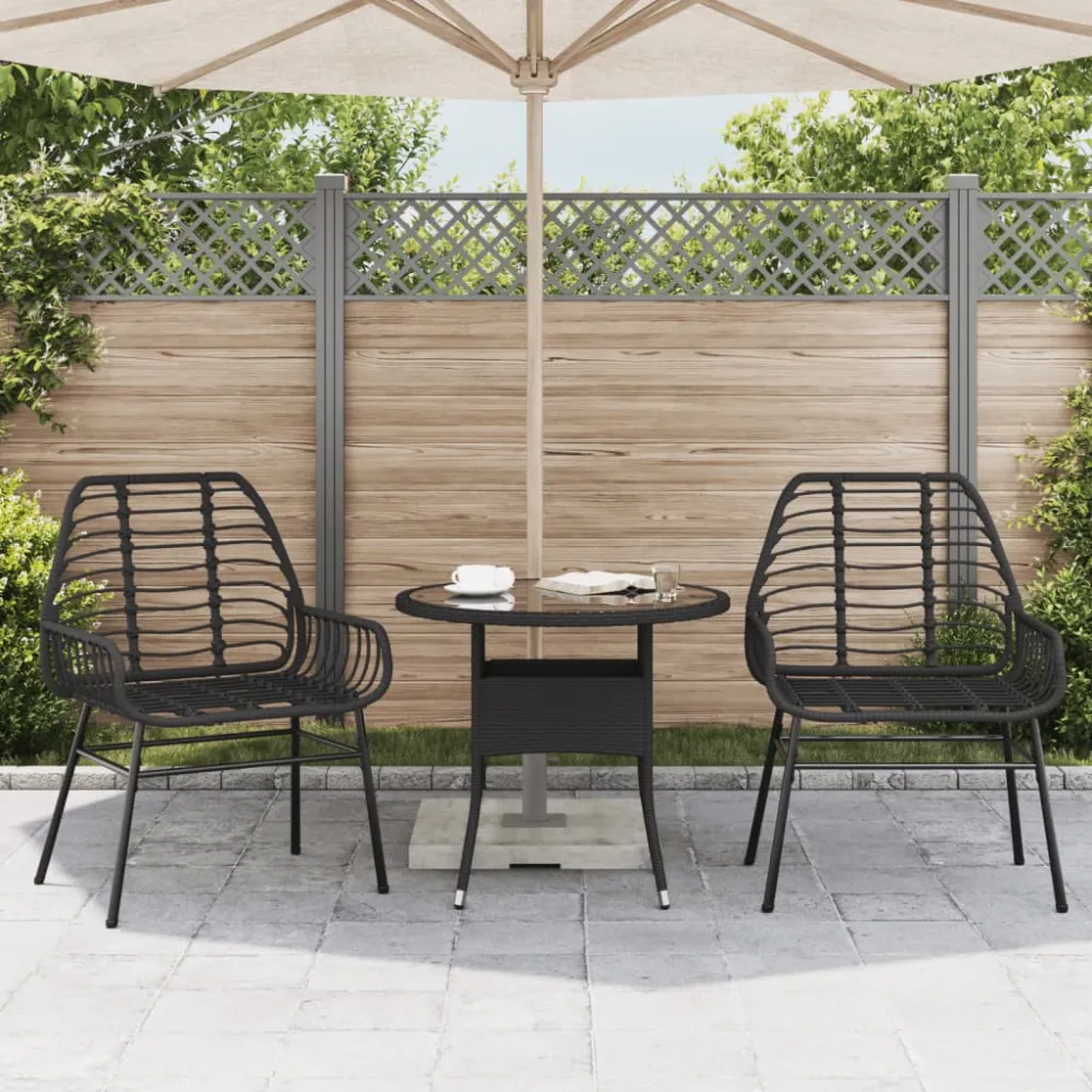 Portabel ELT havestole 2 stk. polyrattan charcoal