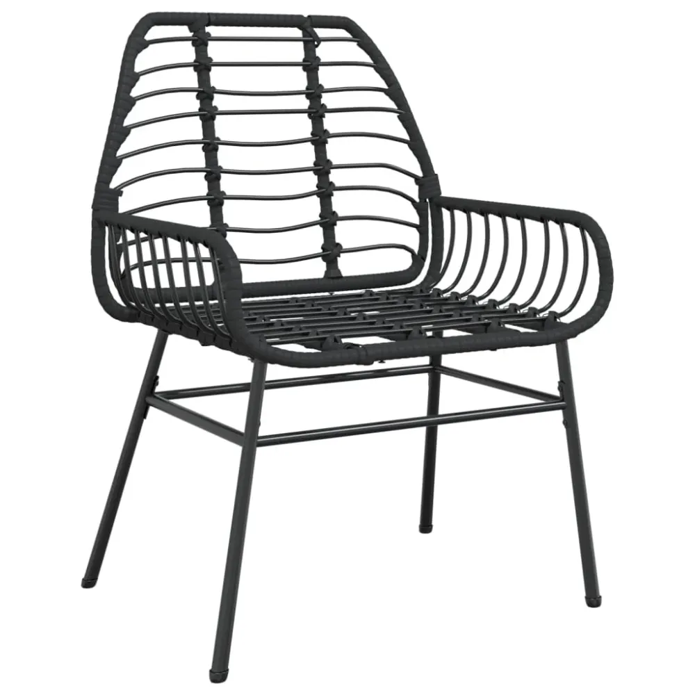 Portabel ELT havestole 2 stk. polyrattan charcoal