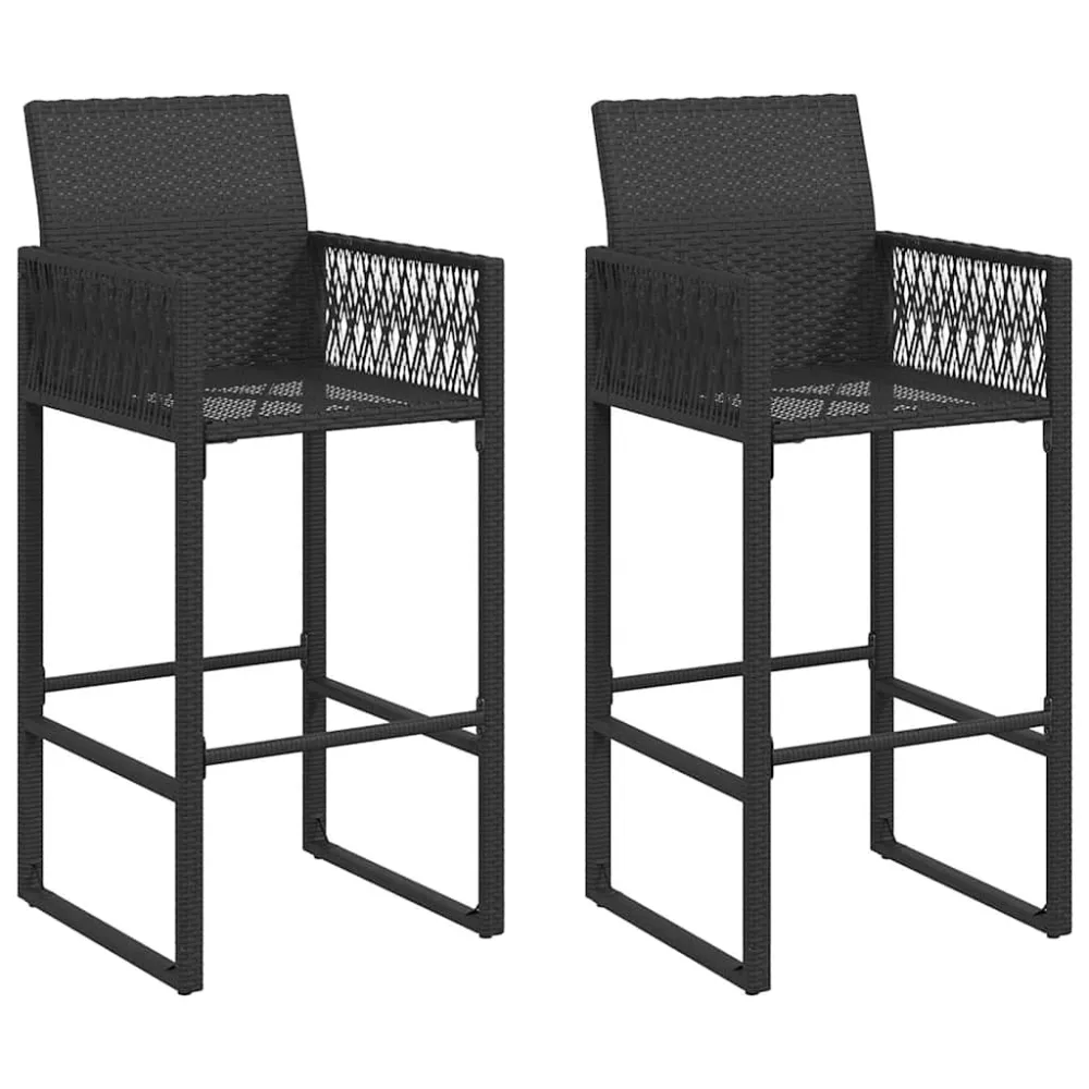 Professional Cockpit udendørs barstole 2 stk. polyrattan midnight