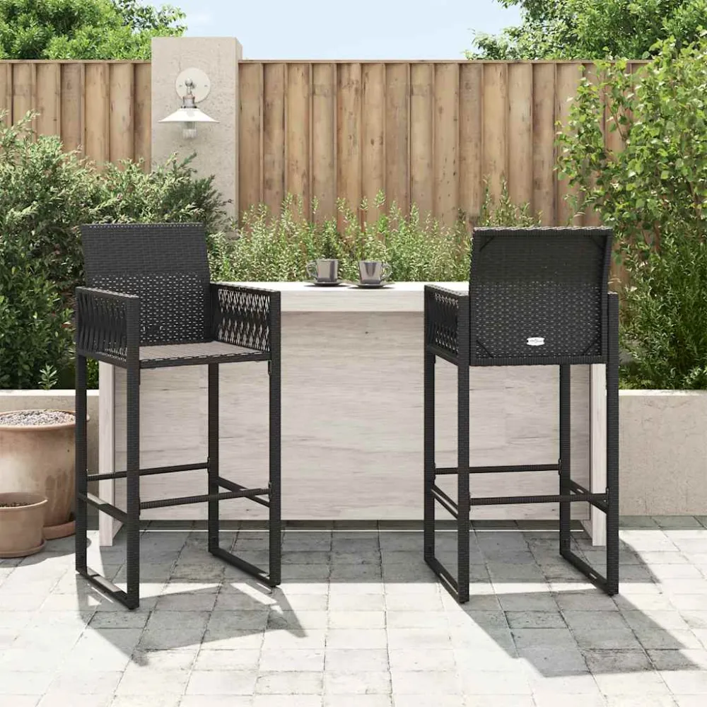 Professional Cockpit udendørs barstole 2 stk. polyrattan midnight