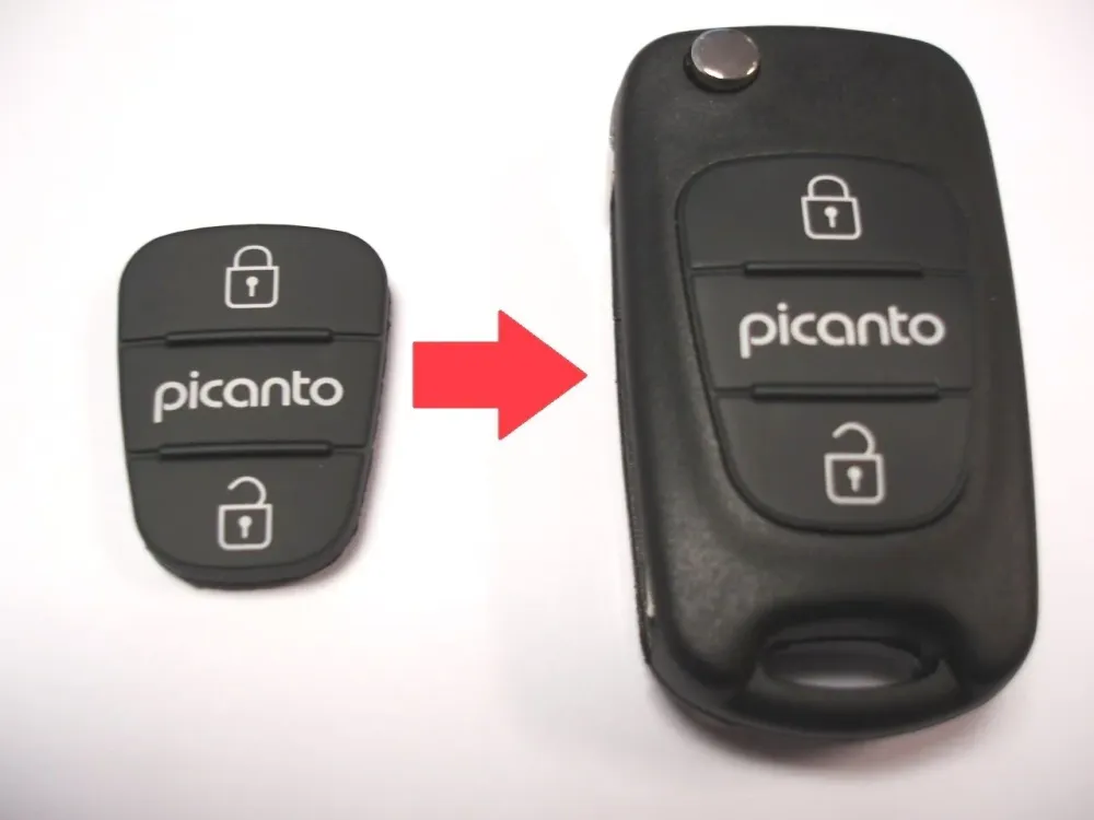 RFC 2-knaps rubberized pude til Kia Picanto fjernbetjening