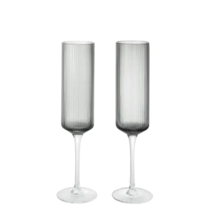 Ripple Champagne Flutes - Place 2 - Smoked Grey