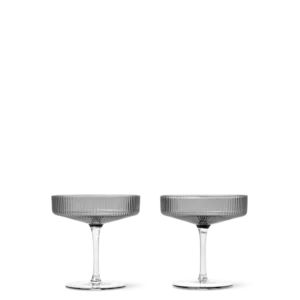 Ripple Champagne Saucers - Adjust 2 - Smoked Grey