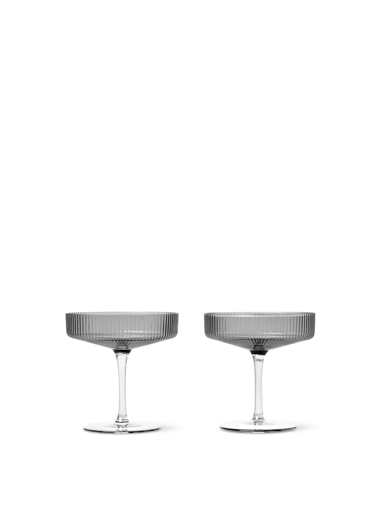 Ripple Champagne Saucers - Adjust 2 - Smoked Grey