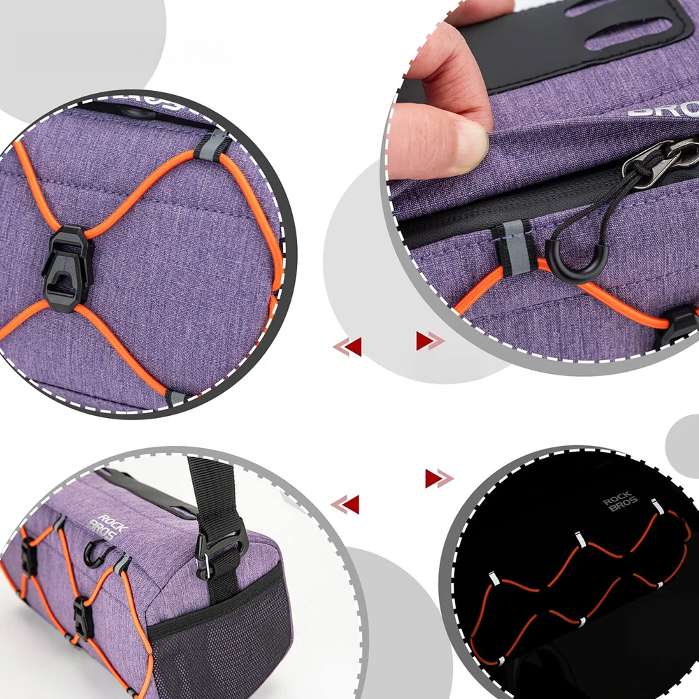 Rockbros 30110054005 Håndtag cykeltaske 2.2L - amethyst