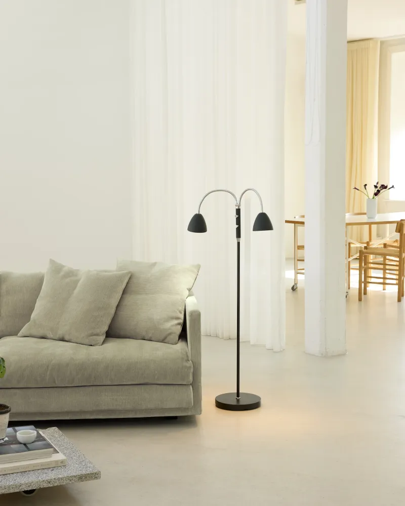 Room 2-Arm Gulvlampe Midnight Krom
